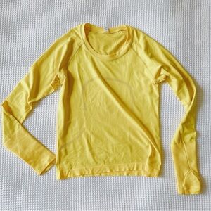 NEW♥️$78 LULULEMON SWIFTLY TECH LONG SLEEVE SHIRT TOP 6 SONIC YELLOW SUN SHIELD